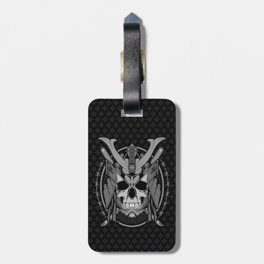 Samurai Skull Warrior Bagagelabel (Achterkant verticaal)