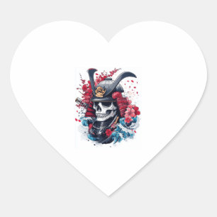 Samurai Skull Warrior Hart Sticker