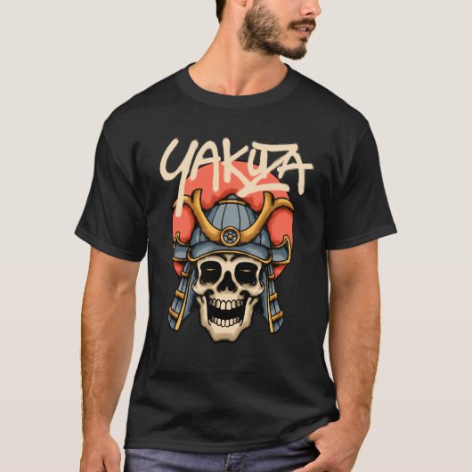 Samurai Skull with Red Sun streetwear T-shirt (Voorkant)