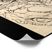 Samurai slaat serpent c. jaren '1800 poster (Hoek)