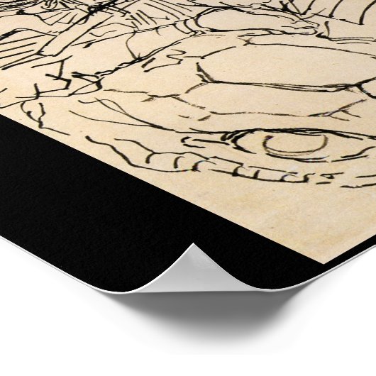 Samurai slaat serpent c. jaren '1800 poster (Hoek)