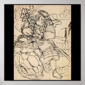 Samurai slaat serpent c. jaren '1800 poster (Voorkant)