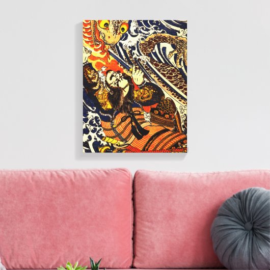 Samurai & Slang Aziatische kunst Canvas Afdruk (Insitu (Woonkamer))