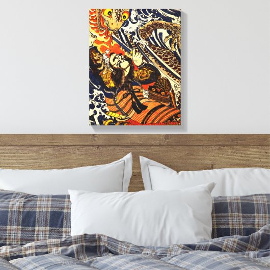 Samurai & Slang Aziatische kunst Canvas Afdruk (Insitu (Slaapkamer))