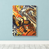 Samurai & Slang Aziatische kunst Canvas Afdruk (Insitu (Houten vloer))