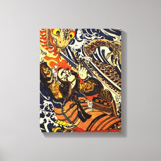 Samurai & Slang Aziatische kunst Canvas Afdruk (Voorkant)