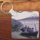 Samurai-sleutelhanger met Mount Fuji Japanse Kunst Sleutelhanger (Voorkant)