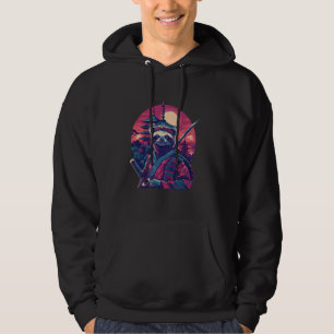Samurai Sloth Pagoda Tempel Japanse krijger Japan Hoodie