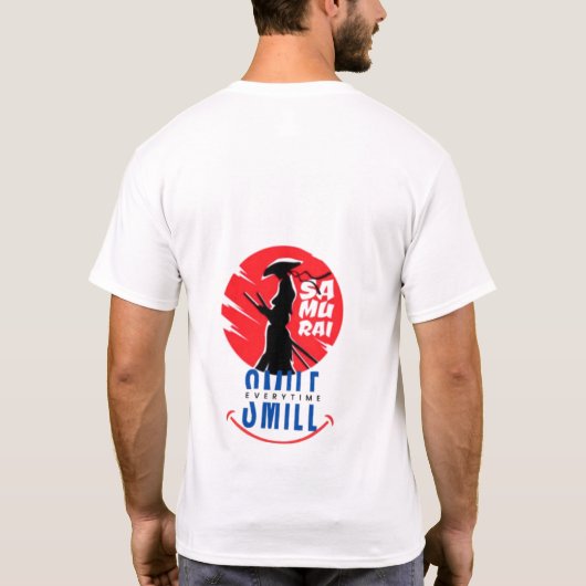 Samurai Smile Uniek Warrior Design T-shirt (Achterkant)