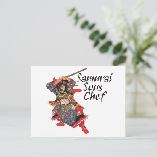 Samurai Sous Chef Briefkaart (Staand voorkant)