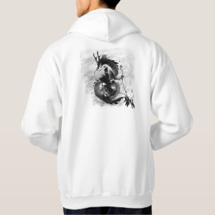 Samurai & Spirit Dragon - Sumi-e Inkunst Hoodie