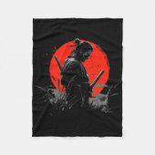 Samurai Spirit Graphic Modern Warrior's Fleece Deken (Voorkant)