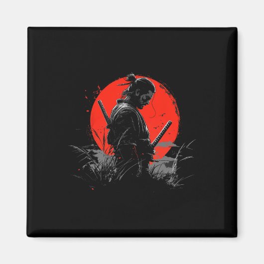 Samurai Spirit Graphic Modern Warrior's Magneet (Voorkant)