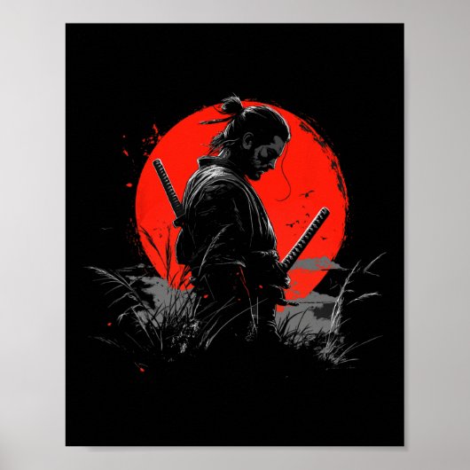 Samurai Spirit Graphic Modern Warrior's Poster (Voorkant)