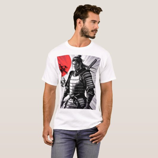 Samurai Spirit Rising Sun Art T-shirt (Voorkant volledig)