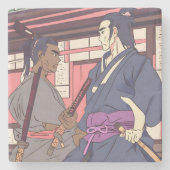 samurai stenen onderzetter (Voorkant)