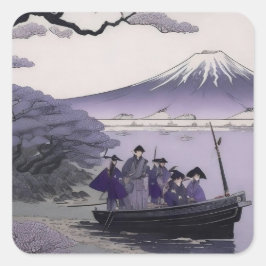Samurai Sticker Mount Fuji Japanse Kunst