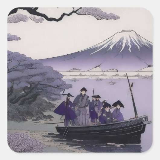Samurai Sticker Mount Fuji Japanse Kunst (Voorkant)