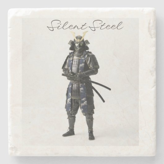 Samurai stone coaster stenen onderzetter (Voorkant)