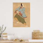 samurai - strijder met het zwaard katana poster (Keuken)