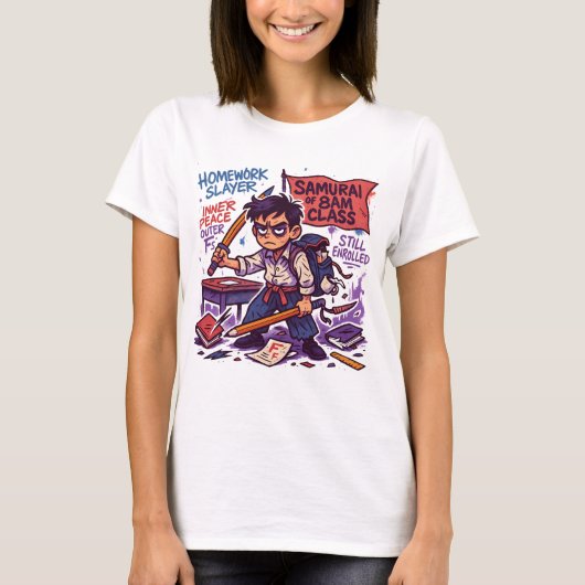 Samurai Student Back to School Shirt (Voorkant)