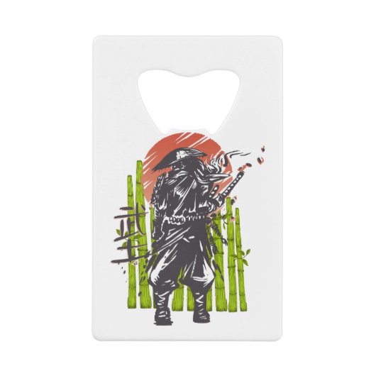 Samurai Super Warrior Ontwerp Creditkaart Flessenopener (Voorkant)