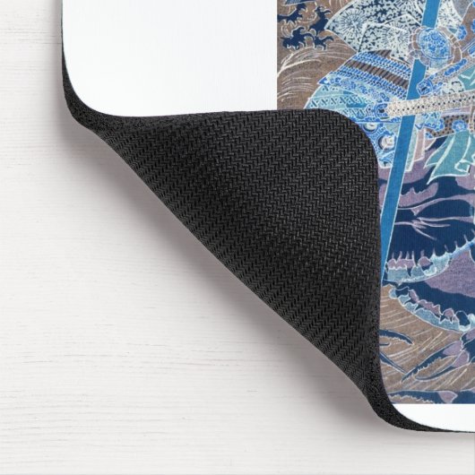 Samurai surft op krabben c. jaren '1800 muismat (Hoek)