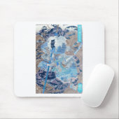 Samurai surft op krabben c. jaren '1800 muismat (Met muis)