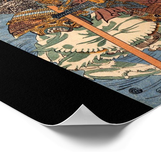 Samurai surft op krabben c. jaren '1800 poster (Hoek)