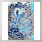 Samurai surft op krabben c. jaren '1800 poster (Voorkant)