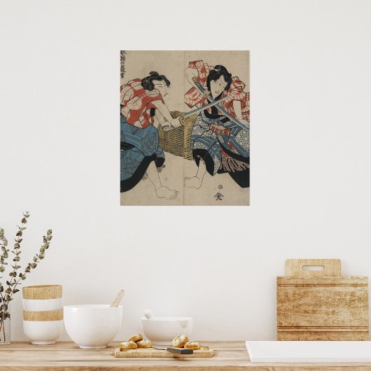 Samurai Sword Fight circa 1825 Poster (Keuken)