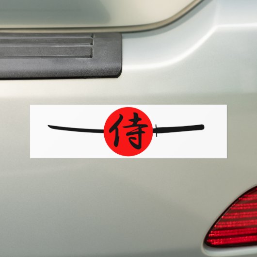 SAMURAI - Sword & Kanji Bumpersticker (Op auto)