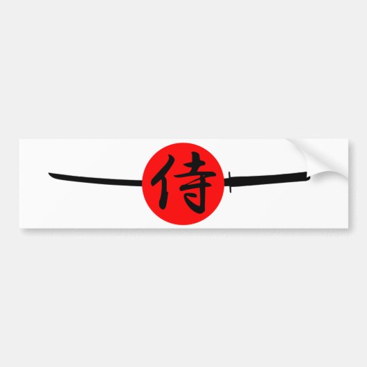 SAMURAI - Sword & Kanji Bumpersticker (Voorkant)