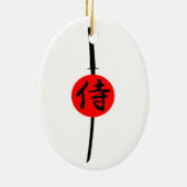 SAMURAI - Sword & Kanji Keramisch Ornament (Achterkant)