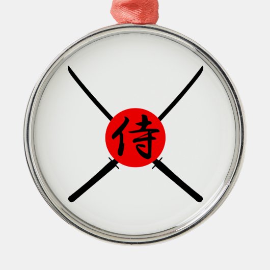SAMURAI - Sword & Kanji Metalen Ornament (Voorkant)