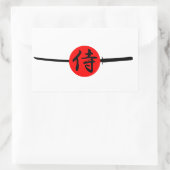 SAMURAI - Sword & Kanji Rechthoekige Sticker (Tas)