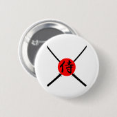 SAMURAI - Sword & Kanji Ronde Button 5,7 Cm (Voorkant /achterkant)