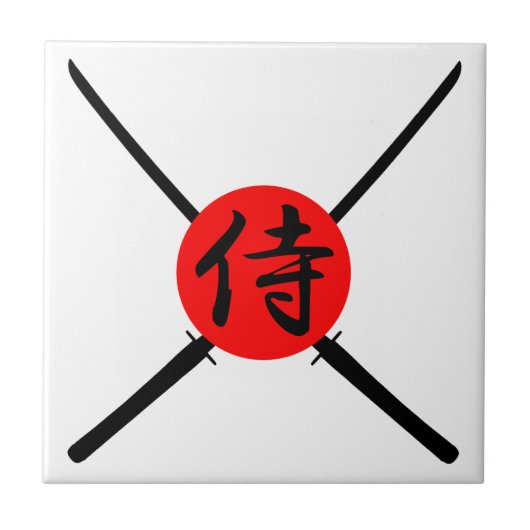 SAMURAI - Sword & Kanji Tegeltje (Voorkant)
