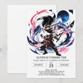 Samurai Sword Ninja Kinderen Verjaardag Kaart (Voorkant / Achterkant)