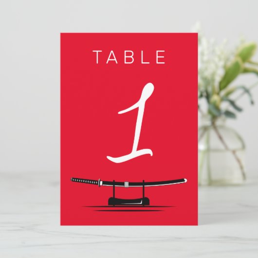 Samurai Sword Table Number (Staand voorkant)