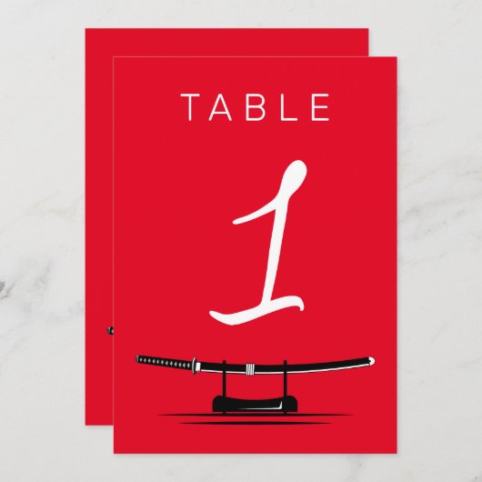 Samurai Sword Table Number (Voorkant / Achterkant)