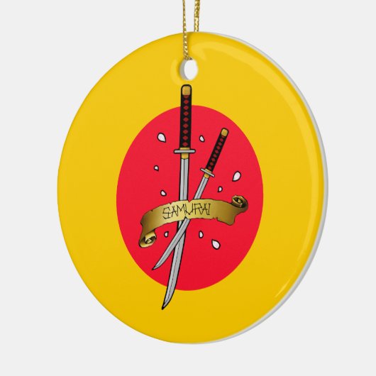 Samurai Sword Tattoo Keramisch Ornament (Links)