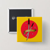 Samurai Sword Tattoo Vierkante Button 5,1 Cm (Voorkant /achterkant)