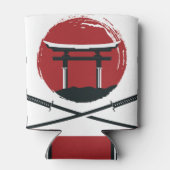 Samurai Sword: Torii Gate Cartoon Blikjeskoeler (Achterkant)
