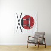 Samurai Sword: Torii Gate Cartoon Wandkleed (In Situ (horizontaal))