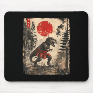 Samurai T-rex Japanse Dinosaurus Grappige Dino Cad Muismat