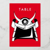 Samurai Tafel Nummer Folie Uitnodiging (Voorkant)