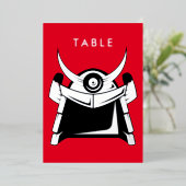 Samurai Tafel Nummer Folie Uitnodiging (Staand Voorkant)