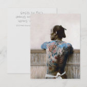 Samurai Tattoo - Briefkaart / Uitnodiging / RSVP (Voorkant / Achterkant)