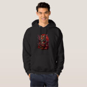 Samurai Tiger Anime Artwork Sakura Tree Japanese N Hoodie (Voorkant volledig)